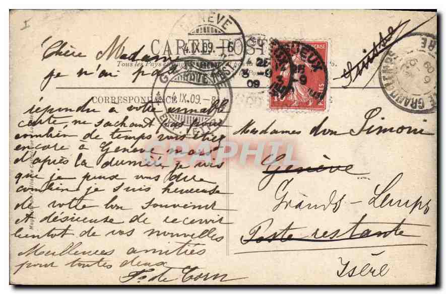 CPA Lourdes Le Chateau Fort  — Verso