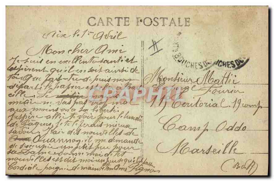 AIX-en-PROVENCE - Palast der Justiz und Place des Précheurs — Verlag Bonis, n° 411 — Rückseite