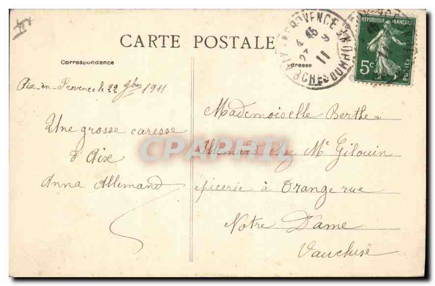 AIX-en PROVENCE — Le Palais de Justice — Collection C. Martinet. Aix — Verso