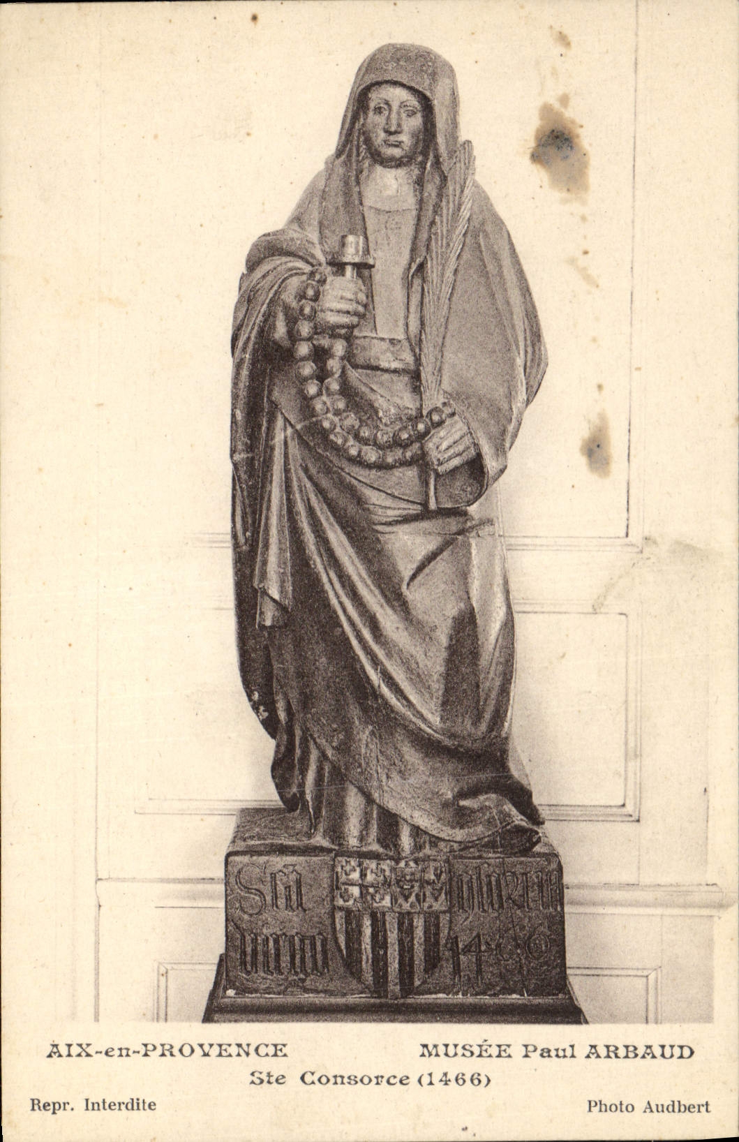 Aix-en-Provence — Statue de Sainte Consorce (1466) — Musée, Photo Audbert