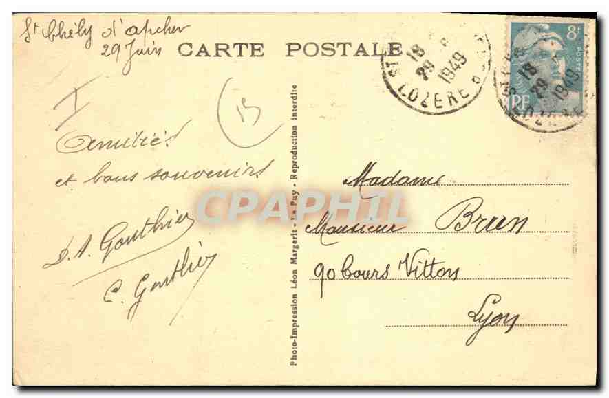 CPA Garabit Curieux Virages sur la Route nationale de Saint Flour  — Rückseite
