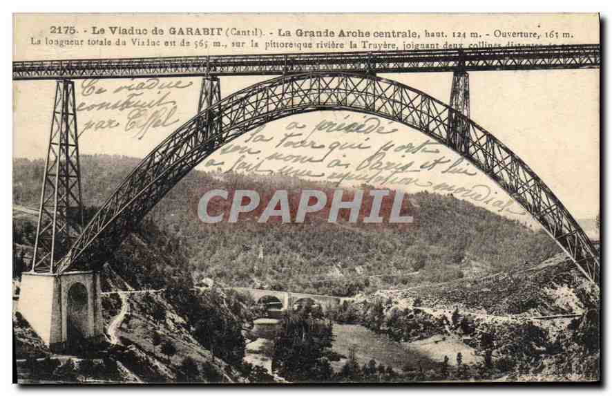 CPA Le Viaduc de Garabit Cantal La grande Arche Centrale 