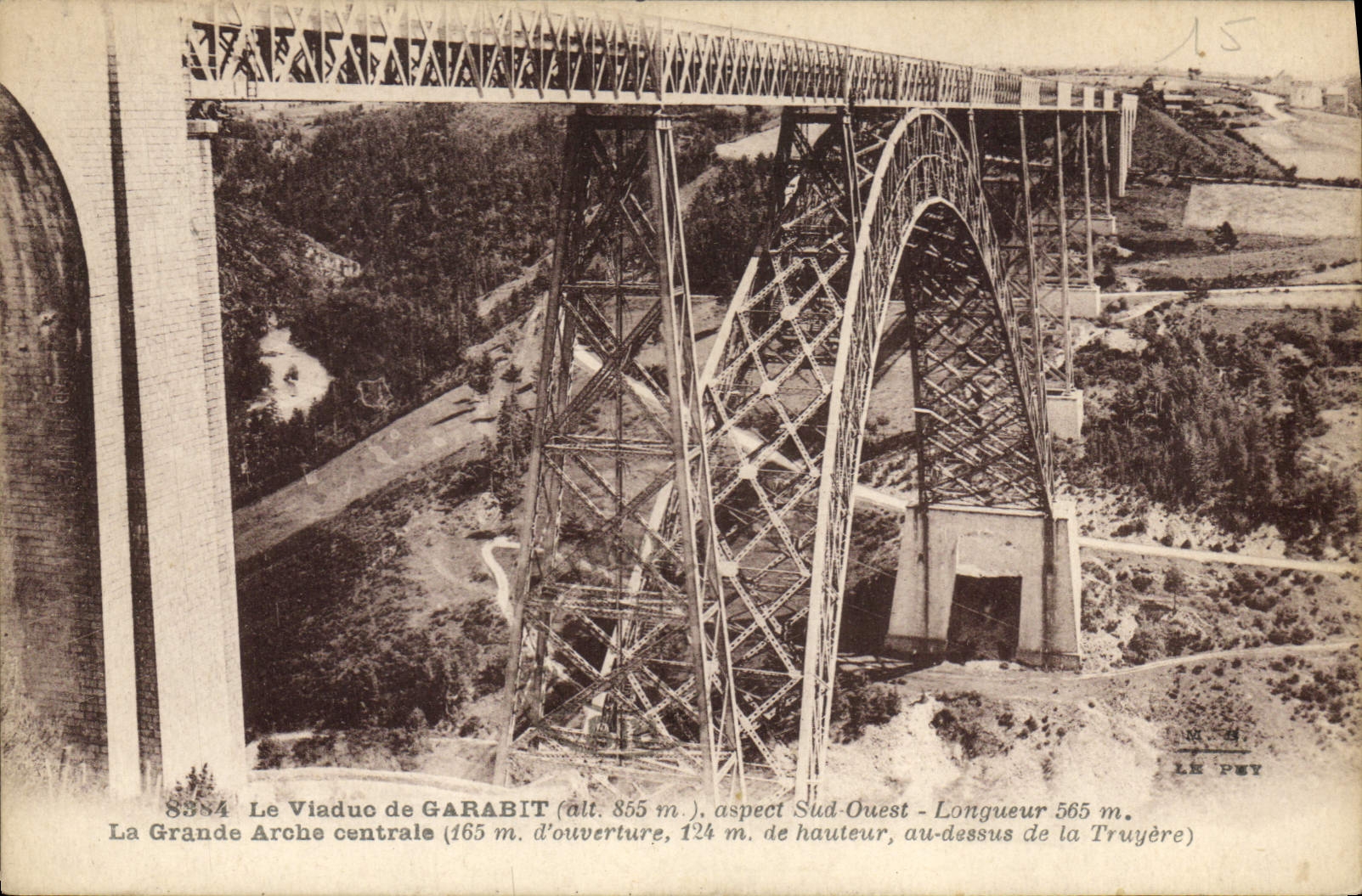 CPA Le Viaduc de Garabit Aspect Sud Ouest La Grande Arche centrale 