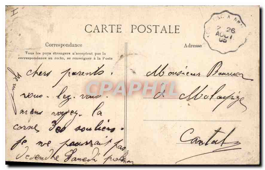 CPA L'Auvergne Le Lioran Tunnel de la Route  — Rückseite