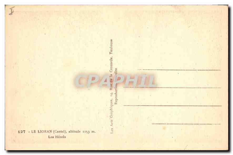 Le Lioran (Cantal) — Les Hôtels — Les Arts Graphiques, Toulouse — Verso