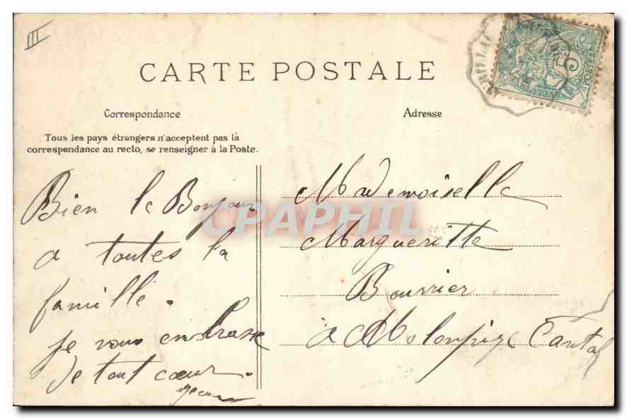 CPA L'Auvergne Le Puy Griou vu de la Station du Lioran  — Rückseite