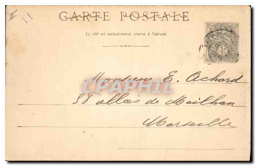 CPA Le Cantal Le Lioran vu de face la Gare les Hotels la Montagne de Vassiviere  — Verso
