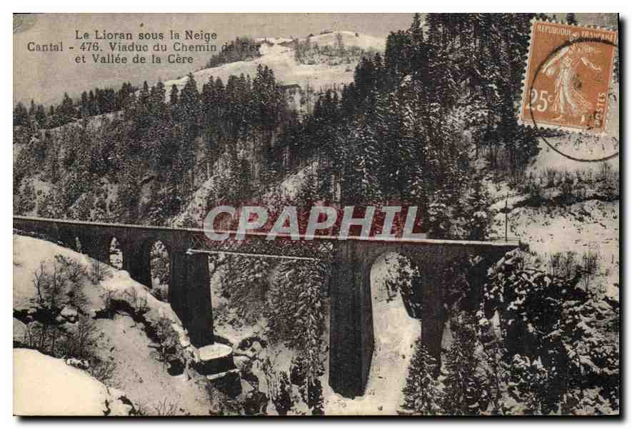 CPA Le Lioran sous la Neige Viaduc du Chemin et Vallee de la Cere 