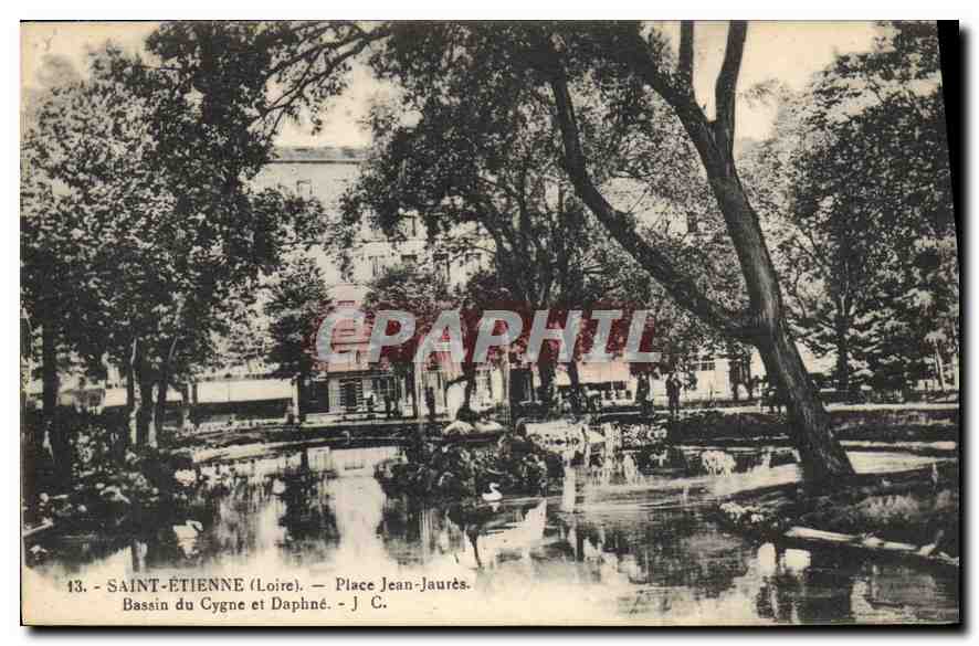 CPA Saint Etienne Place Jean Jaures Bassin du Cygne et Daphne 