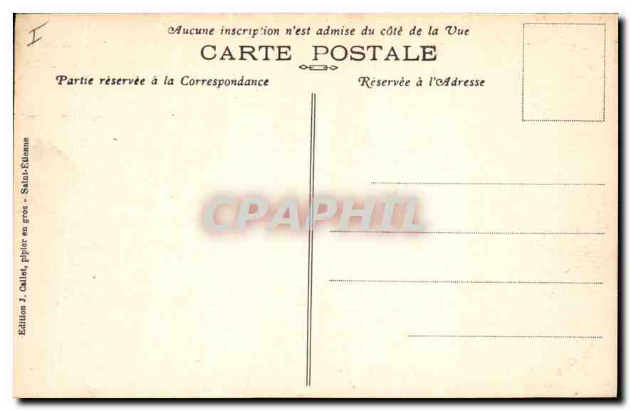 CPA Saint Etienne Place Jean Jaures Bassin du Cygne et Daphne  — Rückseite