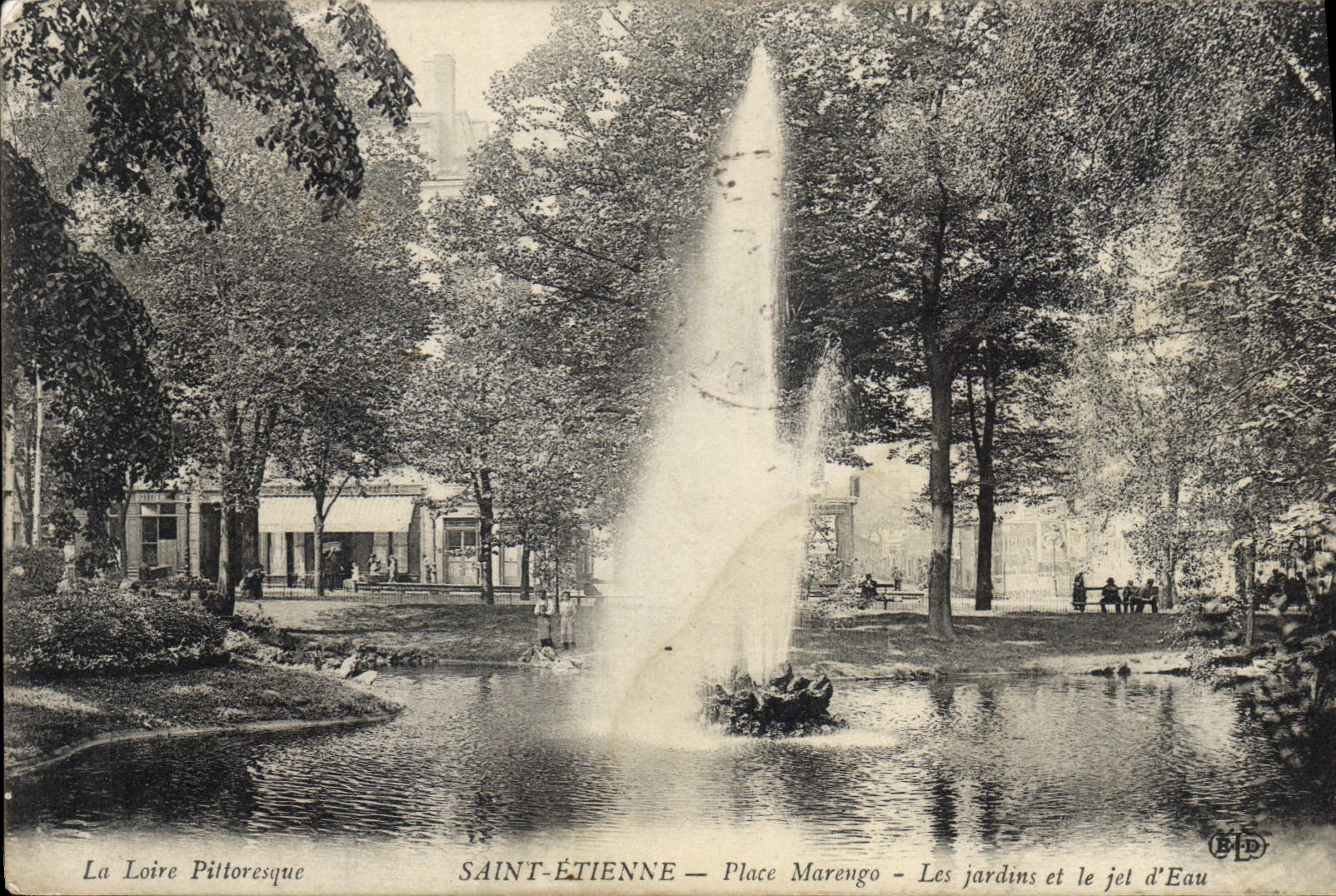 Saint-Étienne — Place Marengo — Die Gärten und die Fontäne — La Loire Pittoresque