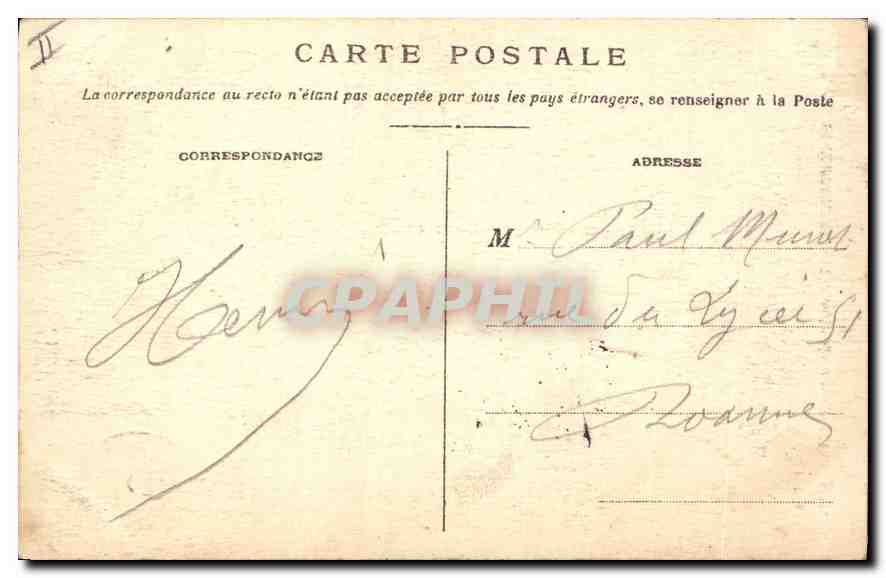 CPA Saint Etienne Un Coin du Square Marengo  — Rückseite
