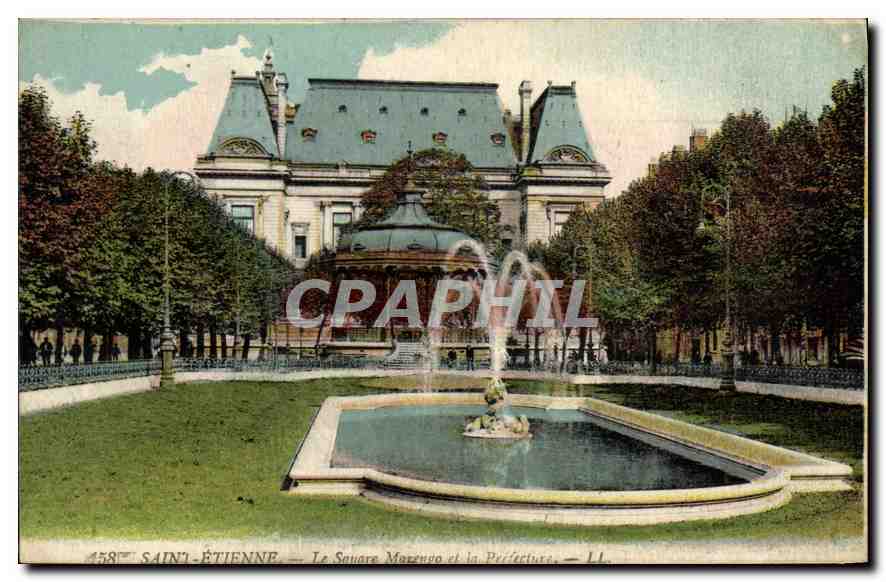 CPA Saint Etienne Le Square Marengo et la Perfecture 