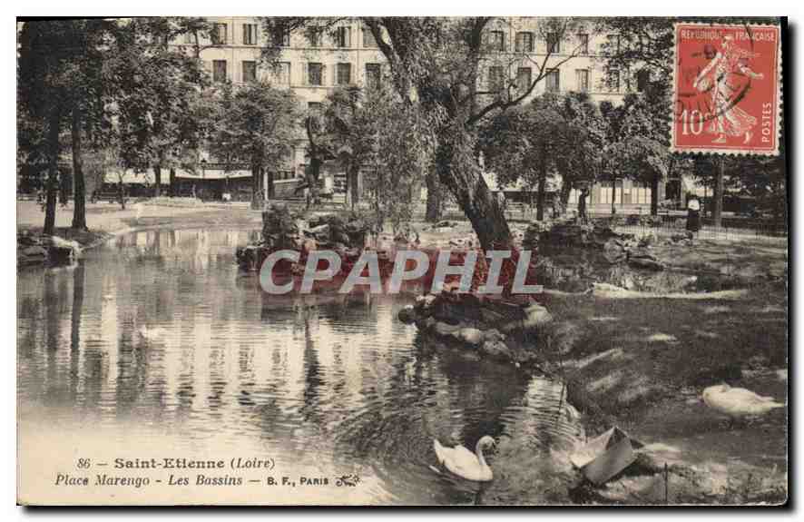 CPA Saint Etienne Loire Place Marengo Les Bassins 