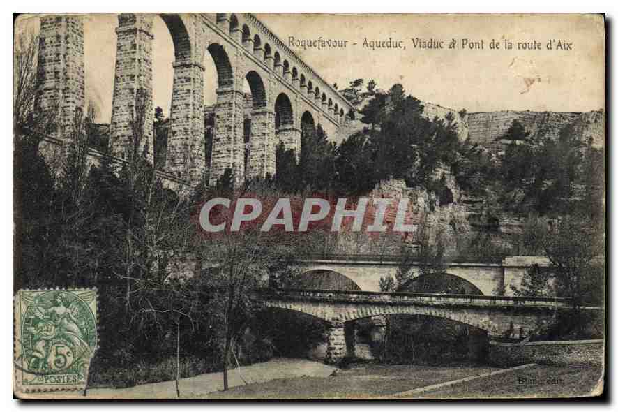 CPA Roquefavour Aqueduc Viaduc a Pont de la route d'Aix 