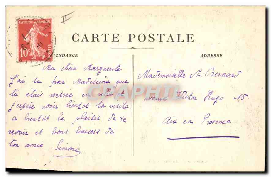 CPA Environs d'Aix en Provence Roquefavour Avenue de la Gare  — Rückseite