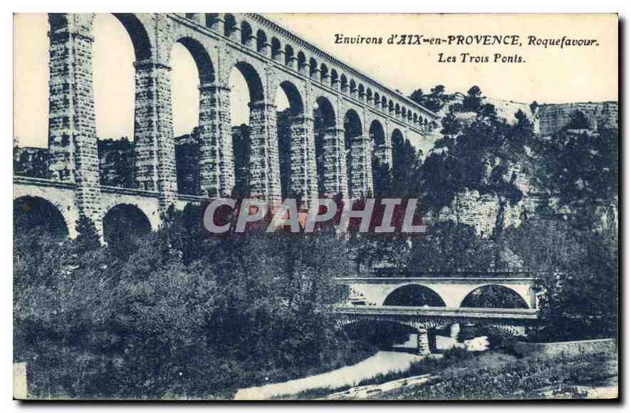 CPA Environs d'Aix en Provence Roquefavour Les Trois Ponts 