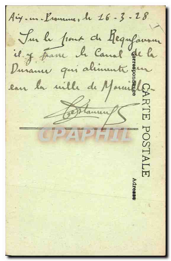 CPA Environs d'Aix en Provence Roquefavour Les Trois Ponts  — Rückseite