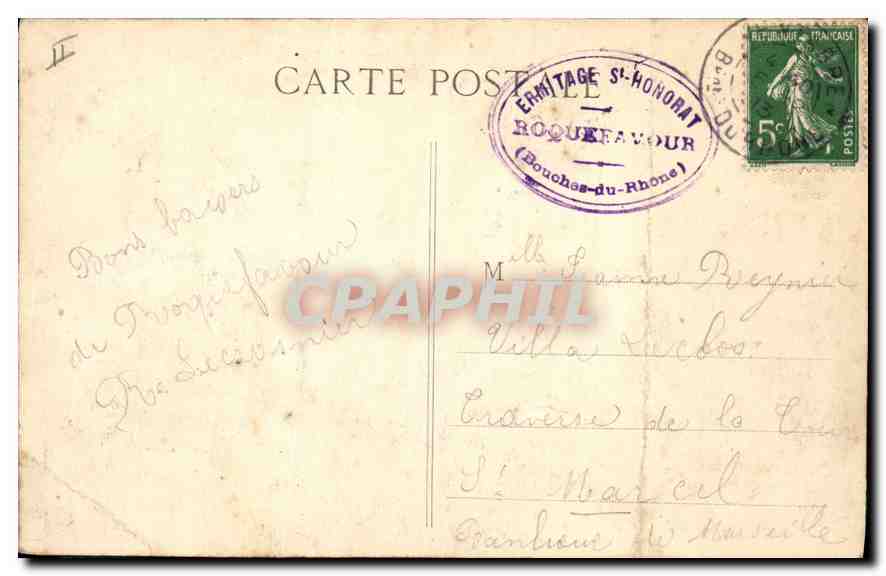 CPA Environs d'Aix en Provence Roquefavour La Route et le Pont  — Rückseite