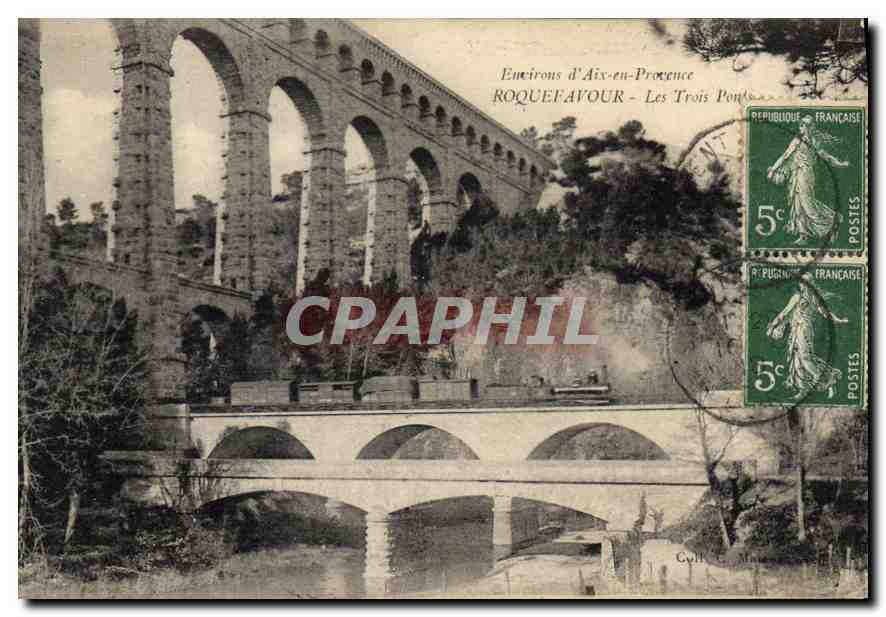 CPA Environs d'Aix en Provence Roquefavour Les Trois Ponts 