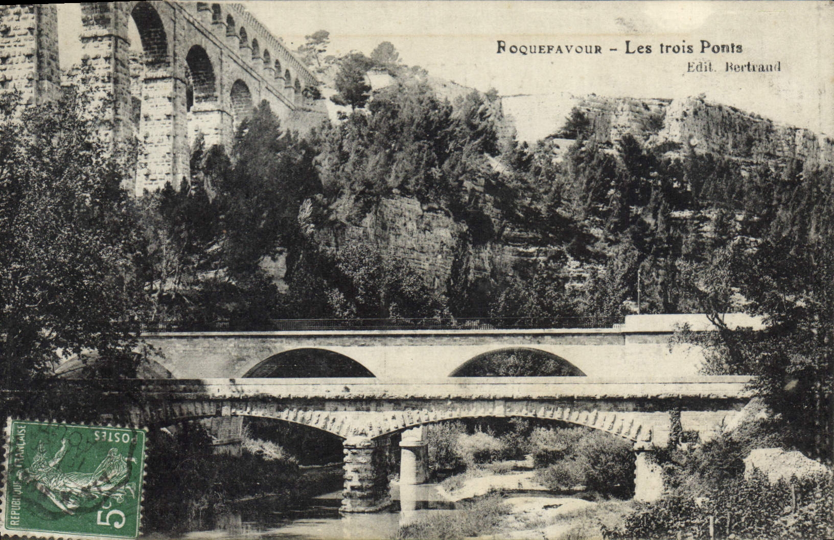 CPA Roquefavour Les trois Ponts 