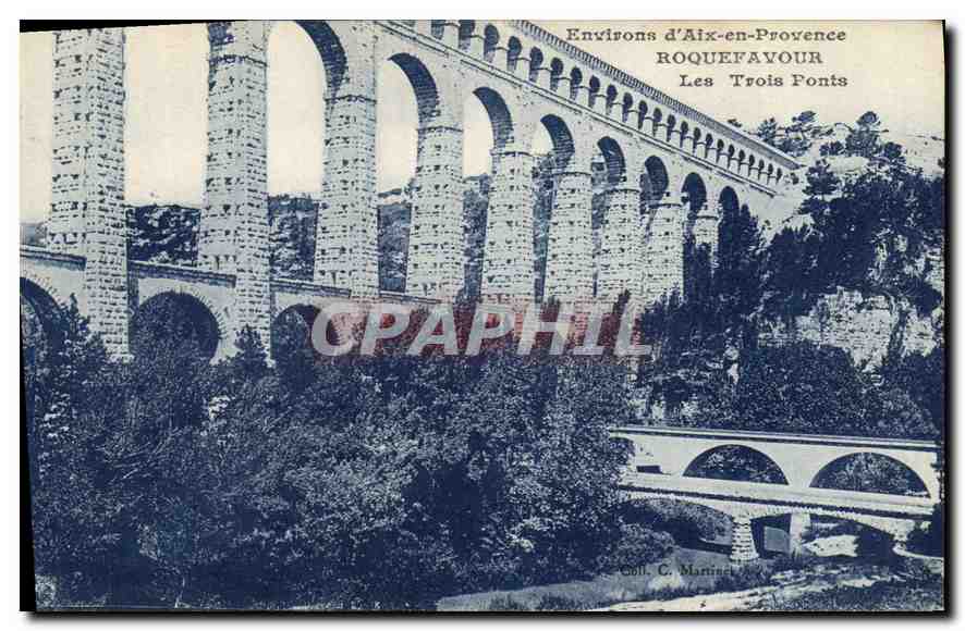 CPA Environs d'Aix en Provence Roquefavour Les Trois Ponts 