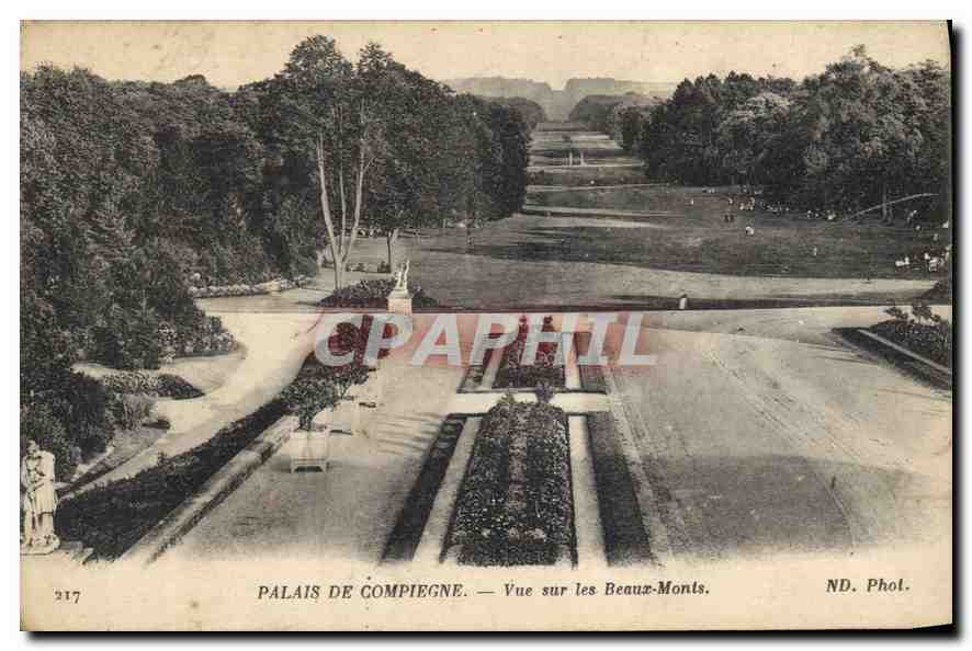 CPA Palais de Compiegne Vue sur les Beaux Monts 