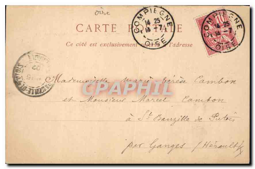 CPA Chateau de Compiegne Cote du Parc  — Rückseite
