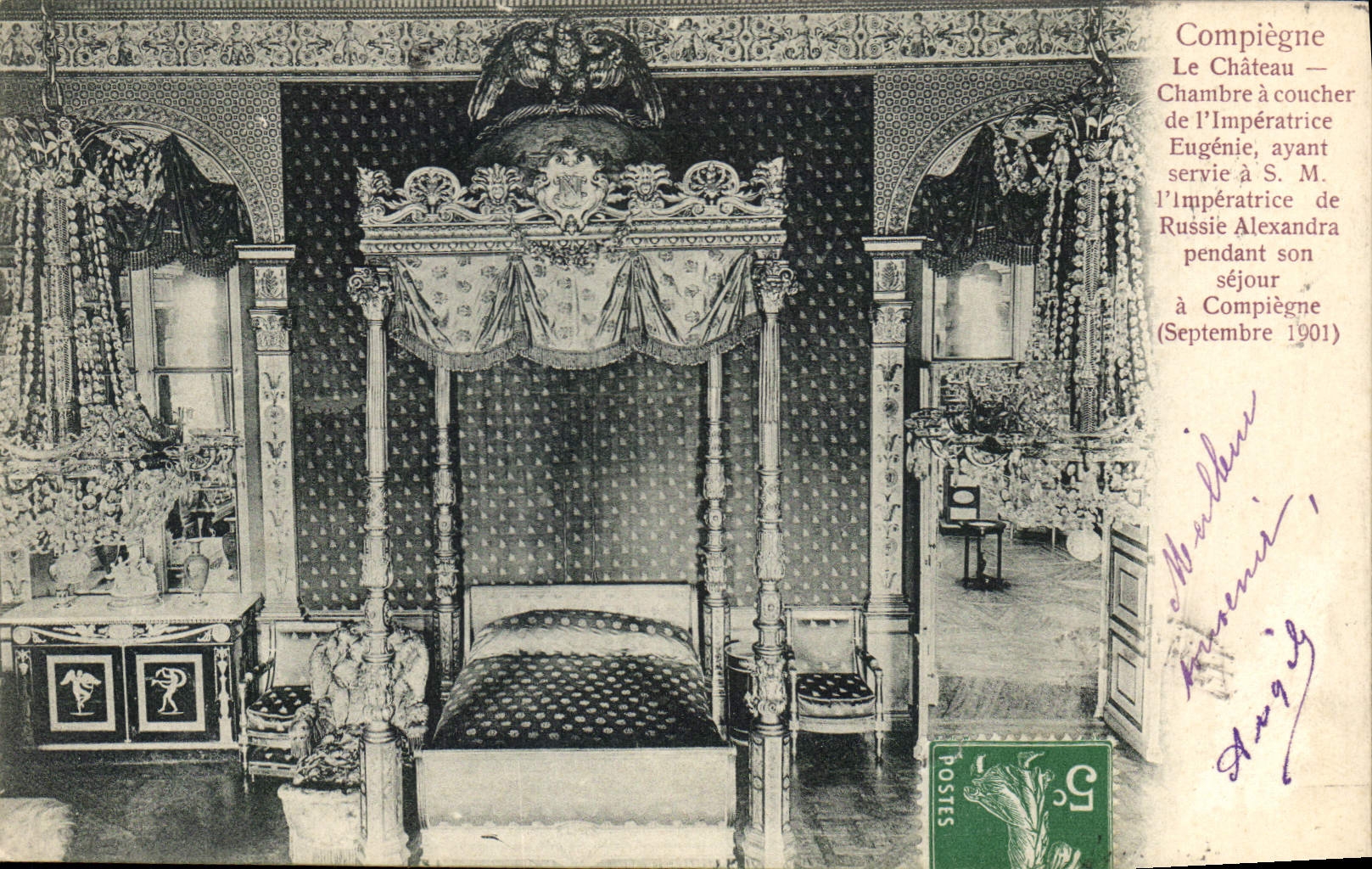 CPA Compiegne Le Chateau Chambre a Coucher de l'Imperatrice Eugenie 