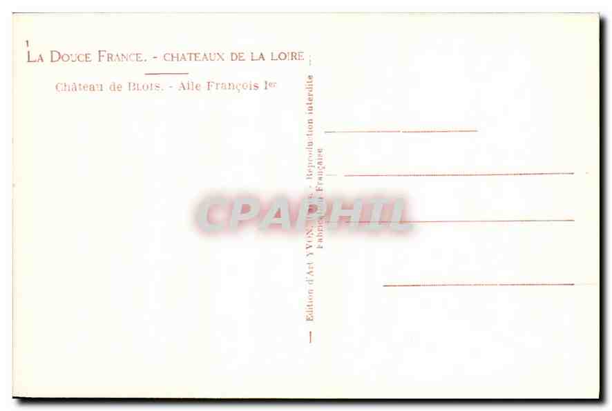 CPA Chateau de Blois Aile Francois  — Back