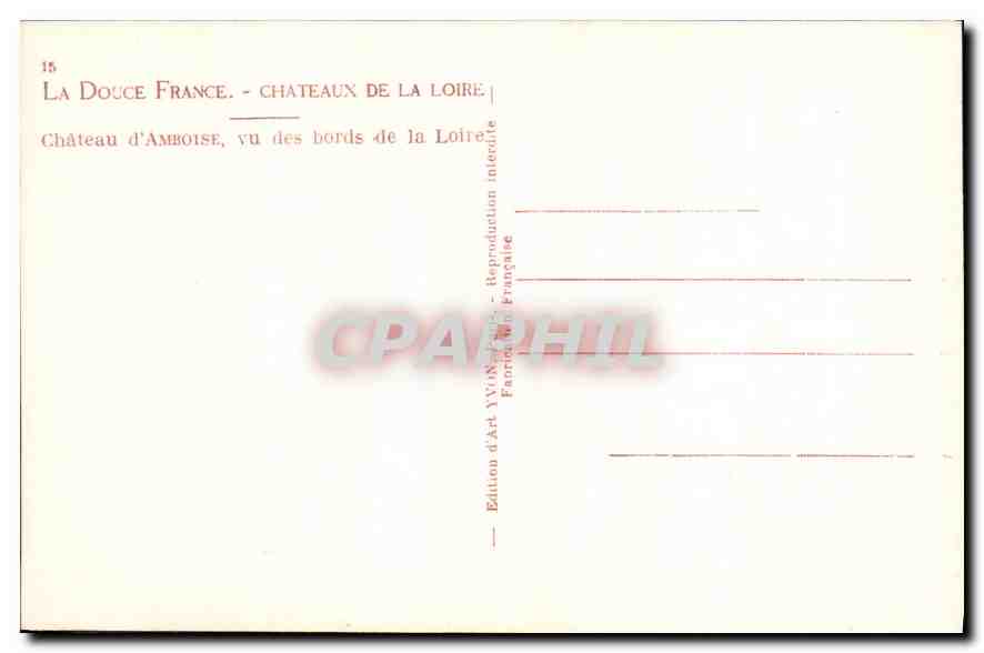 CPA Chateau d'Amboise vu des bords de la Lotte  — Rückseite