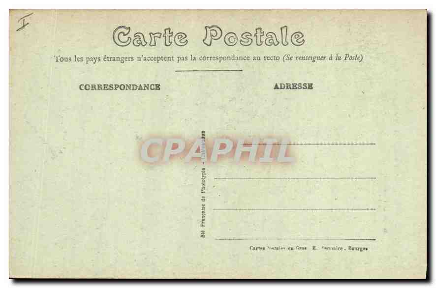 CPA Bourges Plate Forme de la Tour de la Cathedrale Dome de l'Escalier  — Rückseite