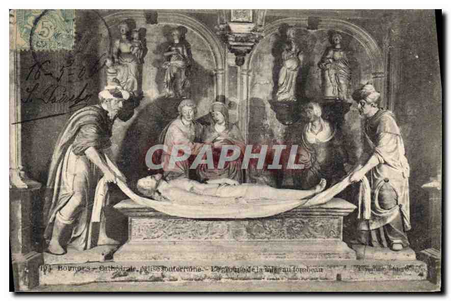 CPA Bourges Crypte de la Cathedrale La mise au Tombeau 