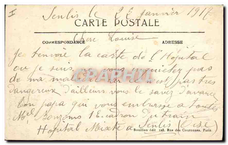 CPA Senlis L'Hopital Vue prise de l'Interieur des Jardins  — Rückseite