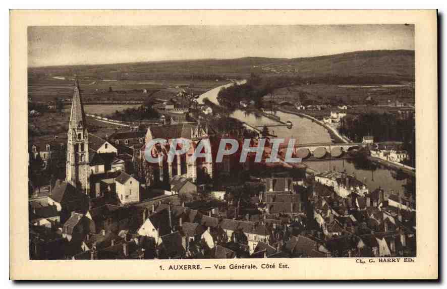 CPA Auxerre Vue Generale Cote Est 