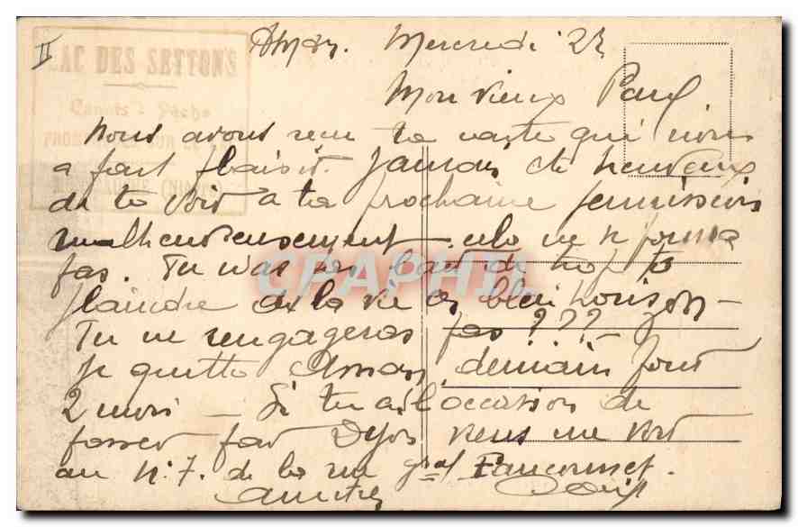 CPA En Morvan Les Settons Promenade en Barque  — Verso