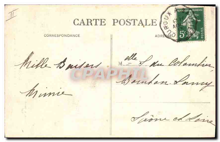 CPA En Morvan les Settons la Cascade  — Rückseite