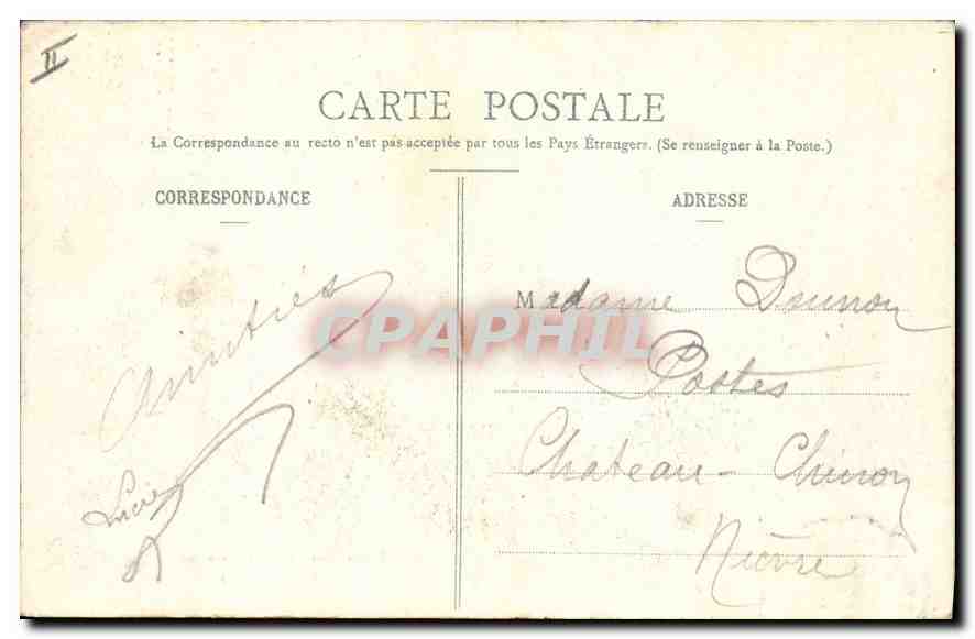 CPA En Morvan Lac des Settons entree de la Digue  — Rückseite
