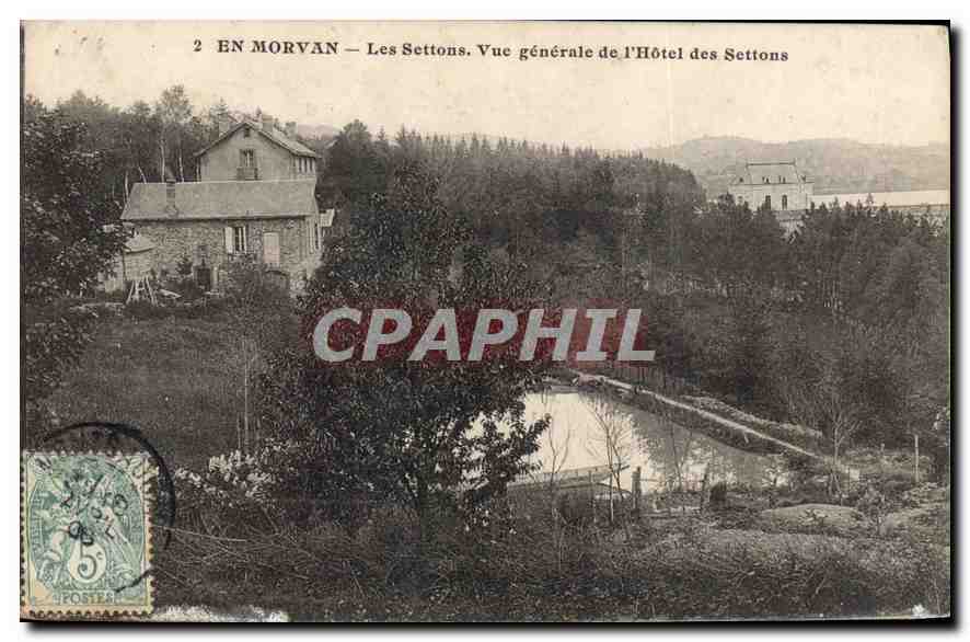 En Morvan — Les Settons. Vue générale de l'Hôtel des Settons — cliché E. Catus, Autun
