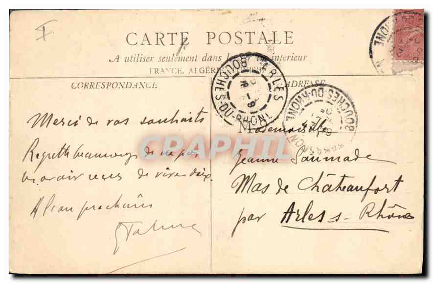 CPA Tarascon chateau du Roi Rene Cote du Rhone  — Verso