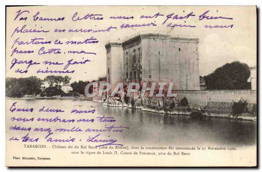 Tarascon - Château dit du Roi René (côté du Rhône) — Phot. Blanchin, Tarascon