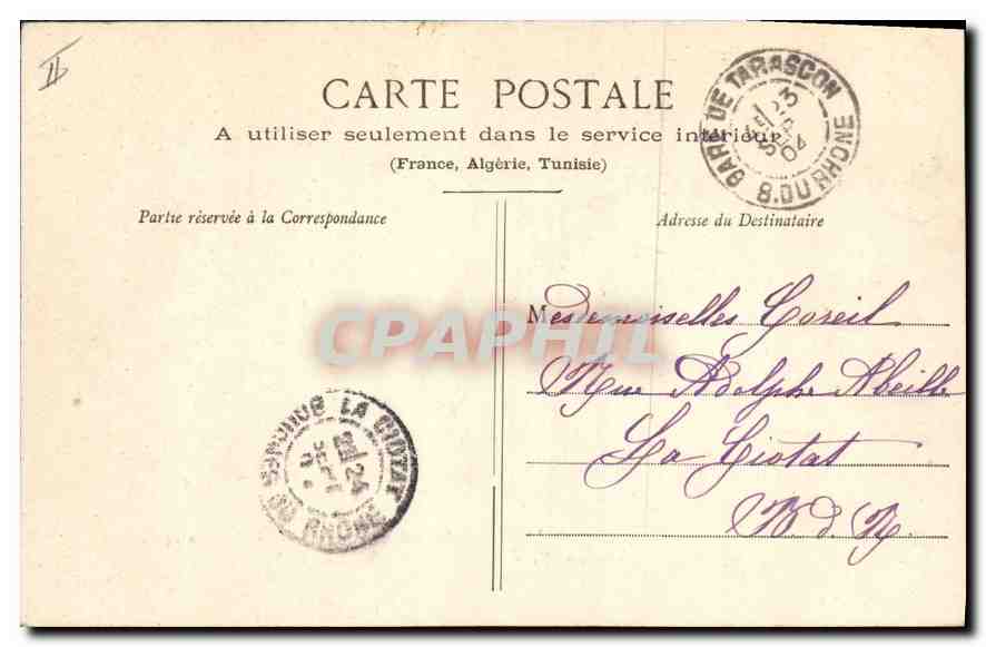 CPA Tarascon Chateau di du Roi Rene Cote du Rhone dont la construction fut commencee le 27 Novembre  — Rückseite