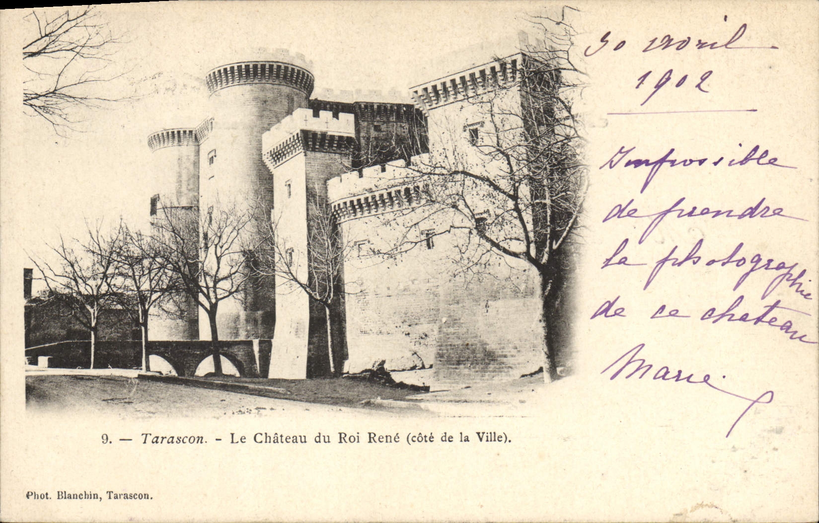 Tarascon — Le Château du Roi René (côté de la Ville) — Phot. Blanchin, Tarascon, n°9