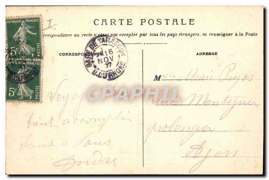 CPA Tarascon Chateau di du Roi Rene Cote du Rhone dont la construction fut commencee le 27 Novembre  — Rückseite