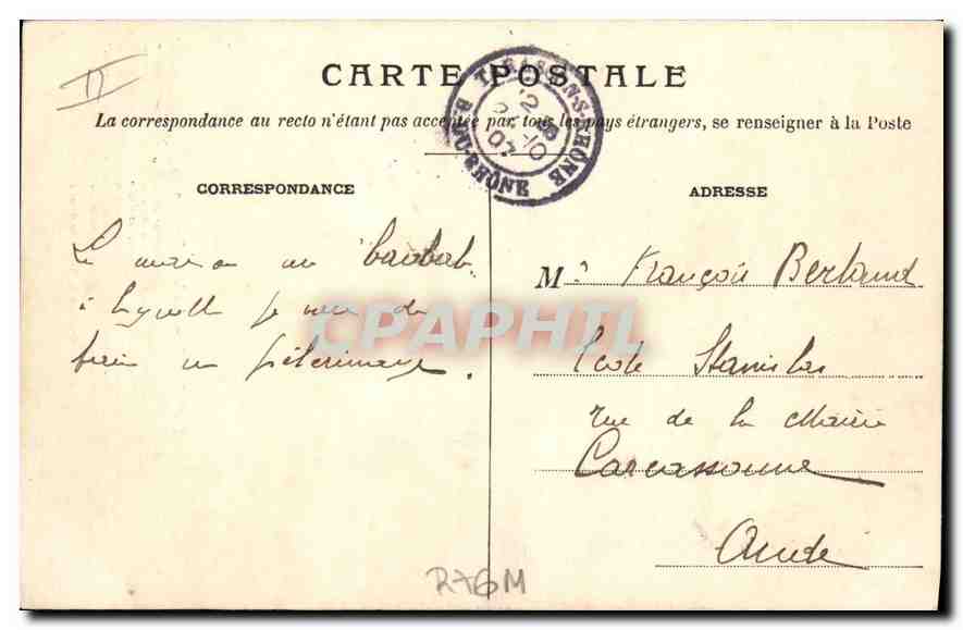 Tarascon — La Villa Tartarin — Série Bezuquet — Verso