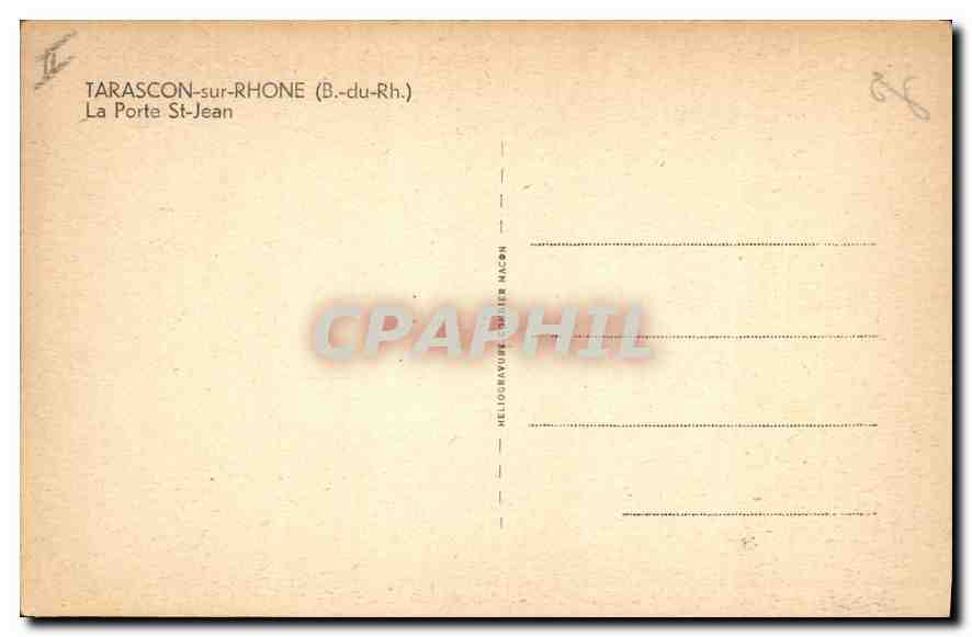 CPA Tarascon sur Rhone B du Rh la Porte St Jean  — Back