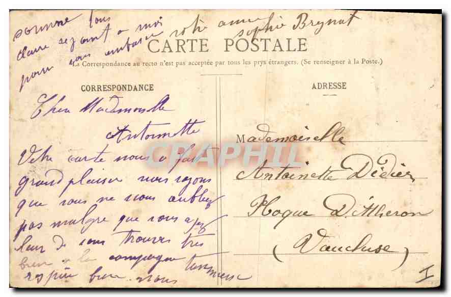 Forêt de Lente (Drôme) — Route de Combe-Layal — Collect. P. Peyrouze, Valence — Verso