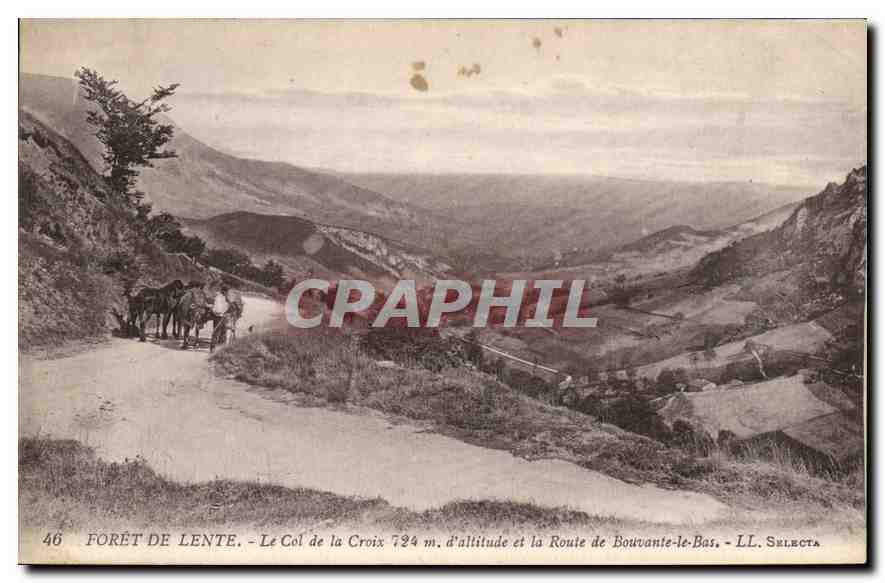 Forêt de Lente — Le Col de la Croix 724 m d'altitude et la Route de Bouvante-le-Bas — LL. Selecta