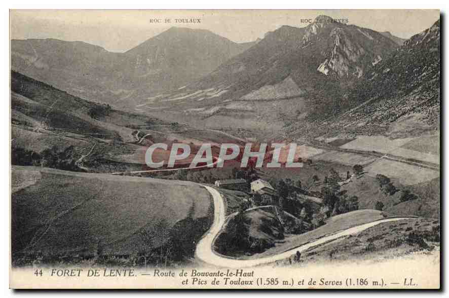 Forêt de Lente — Route de Bouvante-le-Haut et Pics de Touliaux (1.585 m.) et de Servès (1.186 m.) — L.L.
