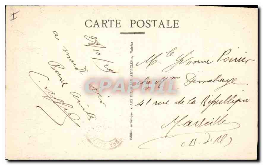 Grignan — Château — Vue des Ruines à l'Ouest prise de la Terrasse — Édition Artistique, Valence, n°476 — Verso